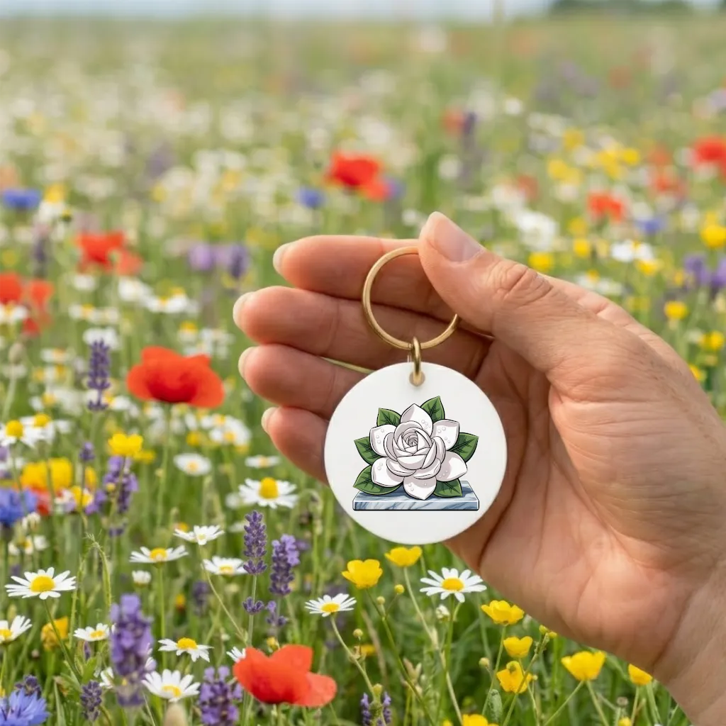 Fleurs blanche sur marbre