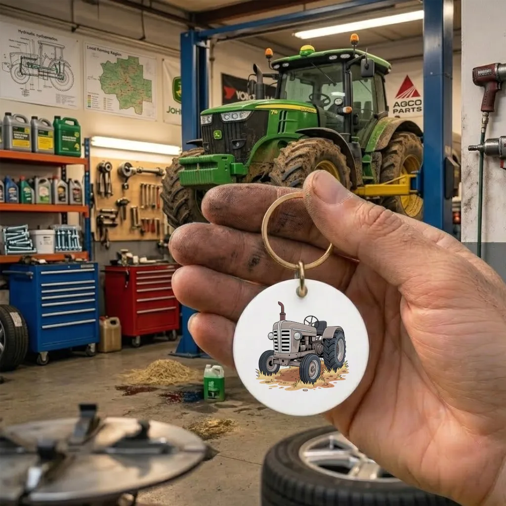 Tracteur vintage gris